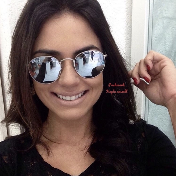 RayBan Round Metal Silver Flash Lenses RB3447 Silver Frame New - Picture 15 of 17